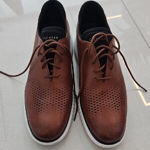Cole Haan Men's Tan Perforated Oxfords